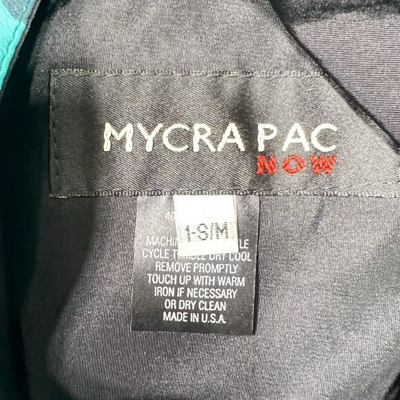 Vintage Mycra Pac Now Raincoat Jacket Adult 1 S/M Green Blck City Reversible - Picture 9 of 11